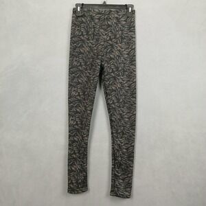 Just Cozy Leggings Women XS/S Black Botanical Stretch Skinny Leg Running Workout